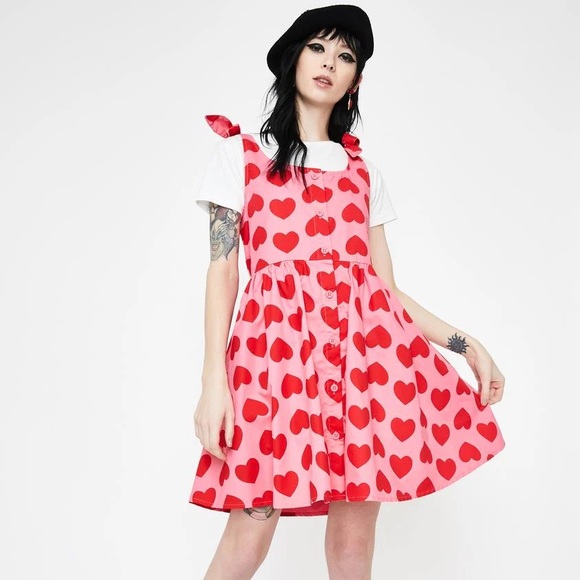 Lazy Oaf Heart Babydoll Dress. Size 6/medium - Picture 1 of 4